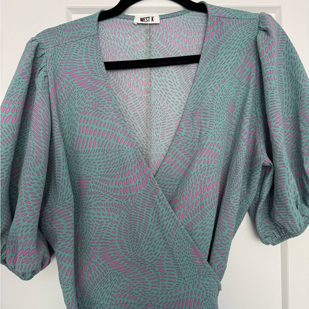 West K Patterned wrap dress